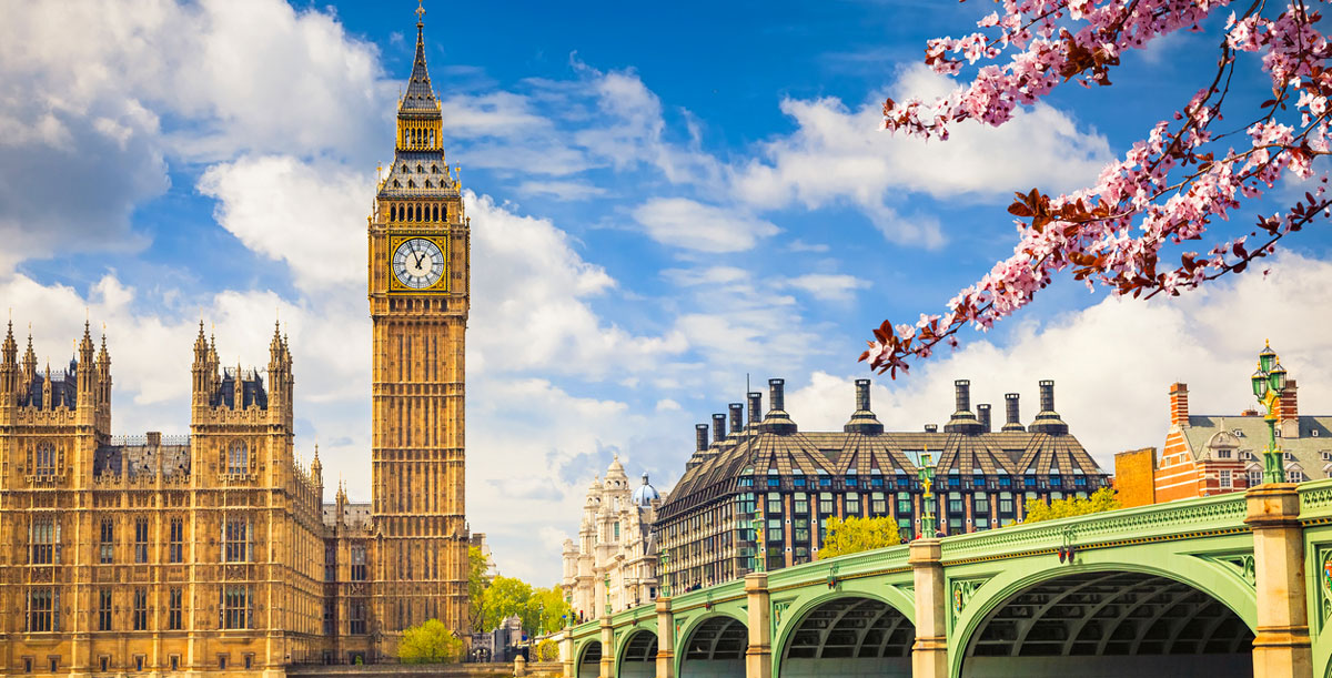 Big Ben and Westminster Bridge in London