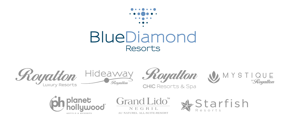 Blue Diamond Resorts, Royalton Luxury Resorts, Hideaway at Royalton, Chic All Exclusive Resorts by Royalton, Memories Resorts & Spas, Planet Hollywood Hotels & Resorts, Grand Lido Negril Au Naturel, All-Suite Resort